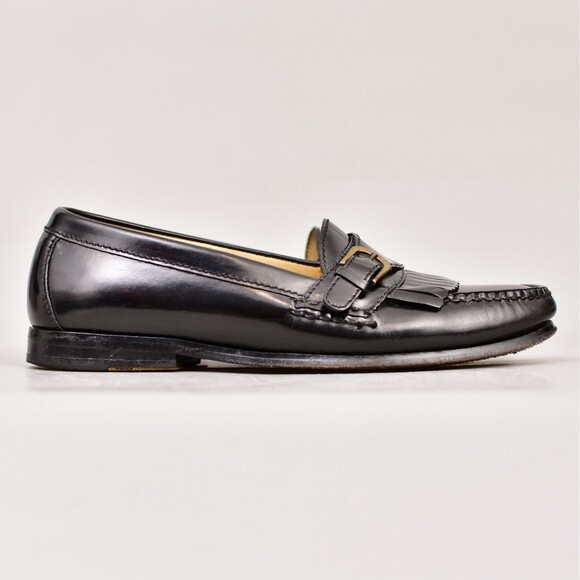 COLE HAAN LOAFER DRESS SHOES MENS 7D BLK LEATHER BUCKLE KILTIE MONK STRAP 3518 - Picture 5 of 11